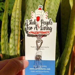 Phlebotomist badge reel holder